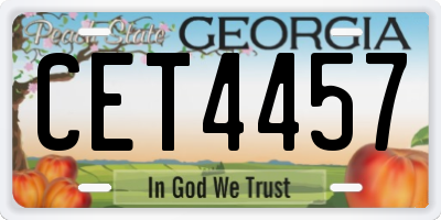 GA license plate CET4457
