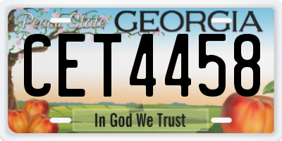 GA license plate CET4458