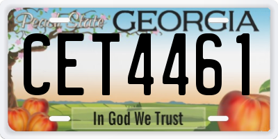 GA license plate CET4461