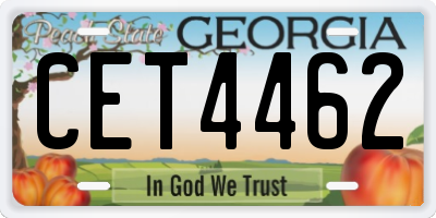 GA license plate CET4462