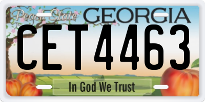 GA license plate CET4463