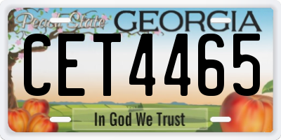 GA license plate CET4465