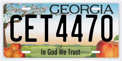 GA license plate CET4470