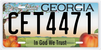 GA license plate CET4471
