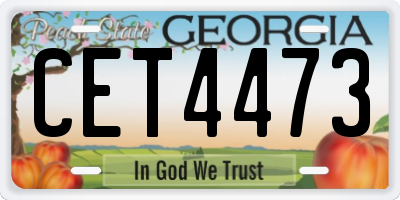 GA license plate CET4473