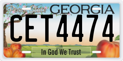 GA license plate CET4474