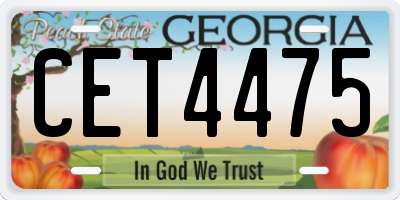 GA license plate CET4475