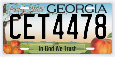 GA license plate CET4478