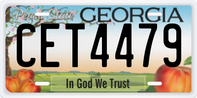 GA license plate CET4479