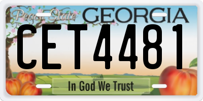 GA license plate CET4481