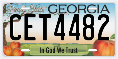 GA license plate CET4482