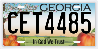 GA license plate CET4485
