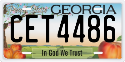 GA license plate CET4486