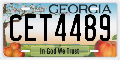 GA license plate CET4489