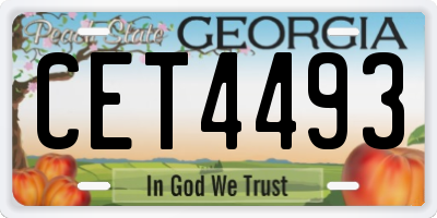 GA license plate CET4493