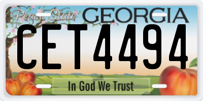 GA license plate CET4494