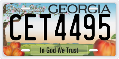GA license plate CET4495