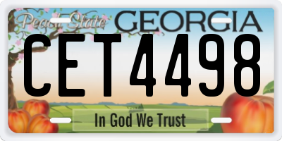 GA license plate CET4498