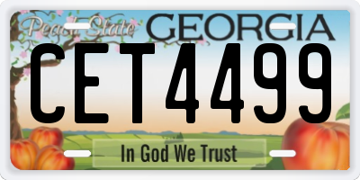 GA license plate CET4499