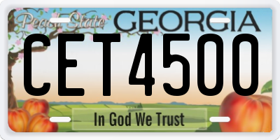 GA license plate CET4500