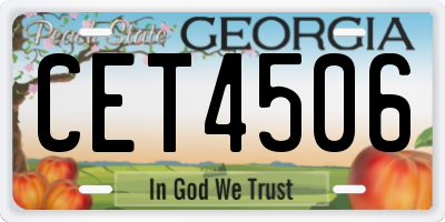 GA license plate CET4506