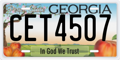 GA license plate CET4507
