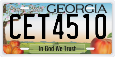 GA license plate CET4510