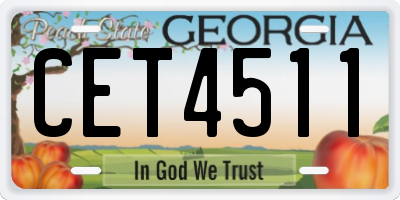GA license plate CET4511