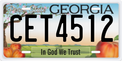 GA license plate CET4512