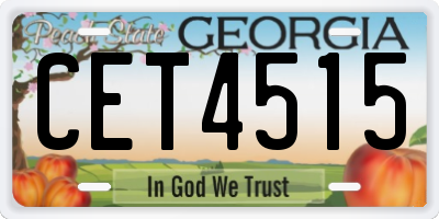 GA license plate CET4515