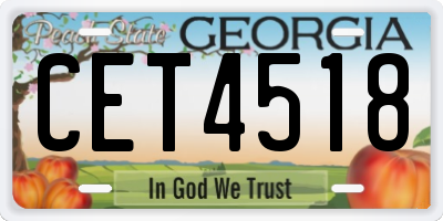 GA license plate CET4518