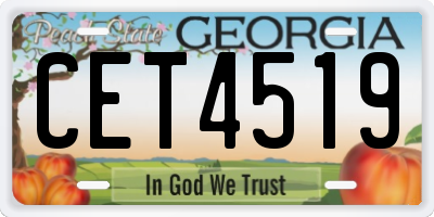 GA license plate CET4519