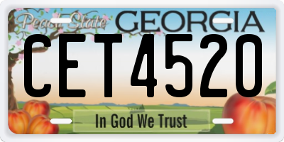 GA license plate CET4520