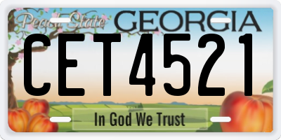 GA license plate CET4521