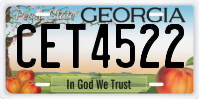GA license plate CET4522