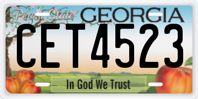 GA license plate CET4523
