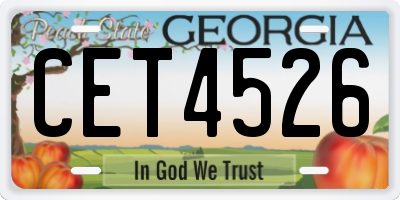 GA license plate CET4526