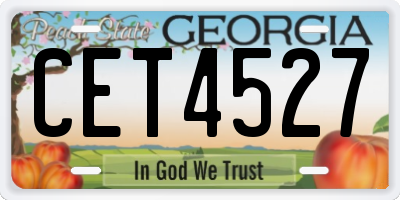GA license plate CET4527