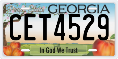 GA license plate CET4529