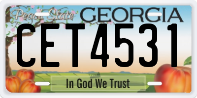 GA license plate CET4531