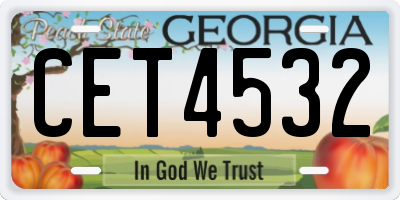 GA license plate CET4532