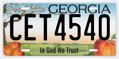 GA license plate CET4540