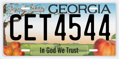GA license plate CET4544