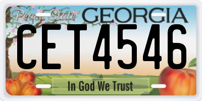 GA license plate CET4546