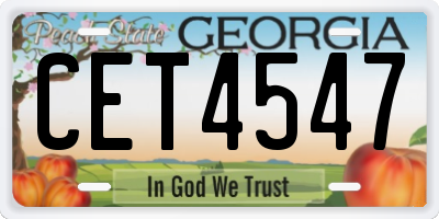 GA license plate CET4547