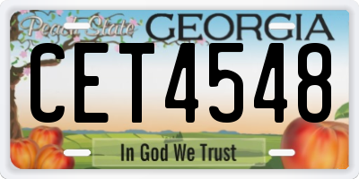GA license plate CET4548