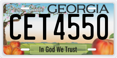 GA license plate CET4550