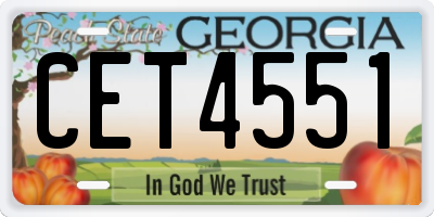 GA license plate CET4551