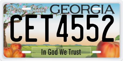 GA license plate CET4552