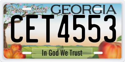 GA license plate CET4553